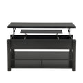 Lift Top Coffee Table, Multi Functional Coffee Table With Open Shelves, Modern Lift Tabletop Dining Table For Living Room, Home Office, Black Black Primary Living Space Particle Board