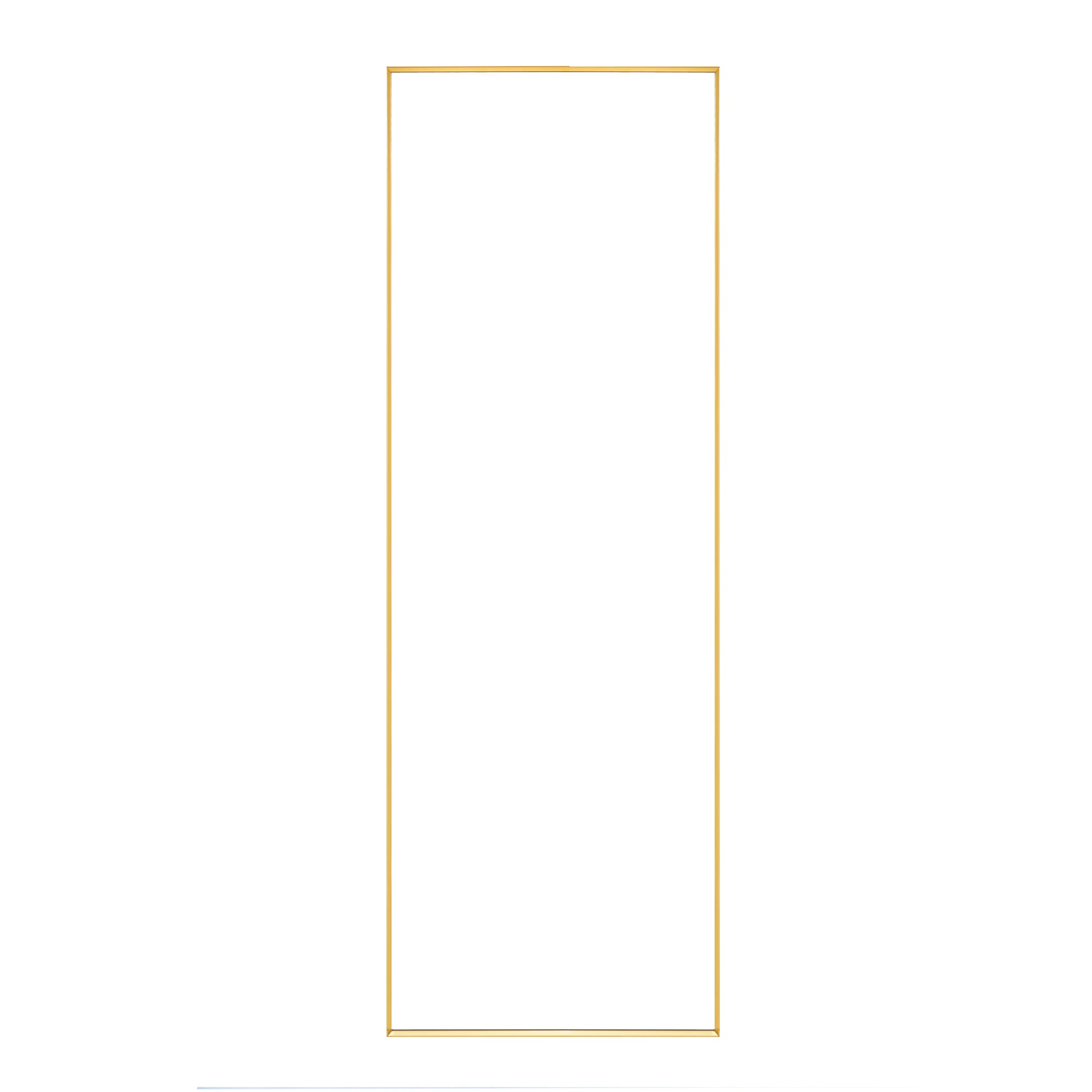 Tempered Mirror 64" X 24" Tall Full Length Mirror With Stand, Gold Wall Mounting Full Body Mirror, Metal Frame Full Length Mirror For Living Room, Bedroom Gold Glass