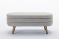 036 Velvet Fabric Storage Bench Bedroom Bench With Wood Legs For Living Room Bedroom Indoor,Light Gray Tufted Light Gray Velvet Bedroom Solid Modern Eucalyptus Internal Storage Foam Velvet