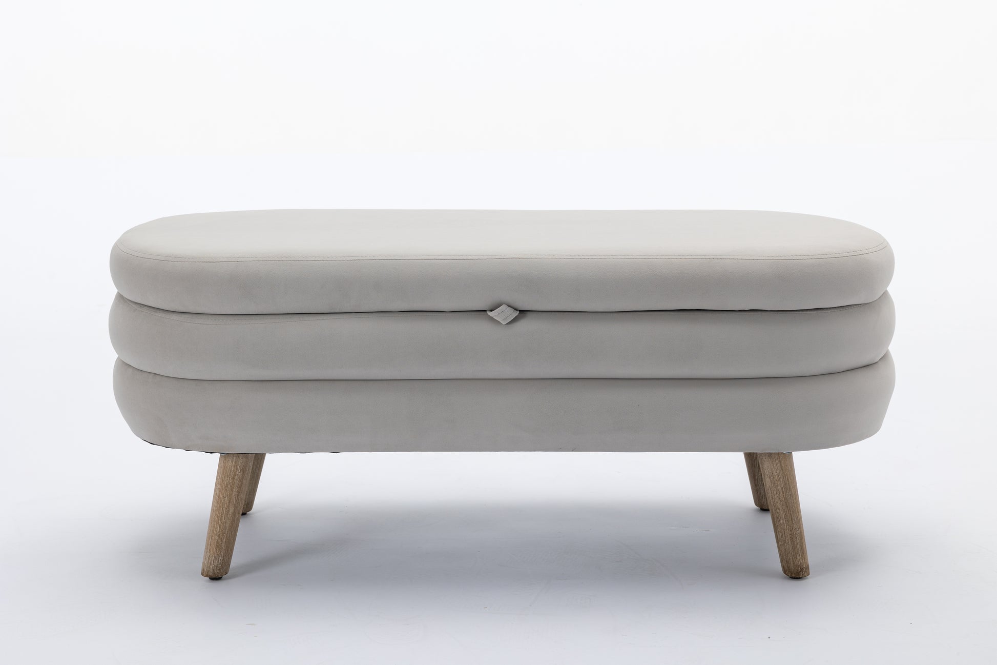 036 Velvet Fabric Storage Bench Bedroom Bench With Wood Legs For Living Room Bedroom Indoor,Light Gray Tufted Light Gray Velvet Bedroom Solid Modern Eucalyptus Internal Storage Foam Velvet