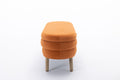 036 Velvet Fabric Storage Bench Bedroom Bench With Wood Legs For Living Room Bedroom Indoor,Orange Tufted Orange Velvet Bedroom Solid Orange Modern Eucalyptus Internal Storage Foam Velvet