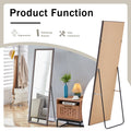 Third Generation Packaging Upgrade, Thickened Frame, Gray Wood Grain Solid Wood Frame Full Length Mirror, Dressing Mirror, Bedroom Entrance, Decorative Mirror, Floor Standing Mirror. 57.9 