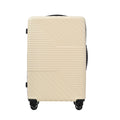 Hardshell Luggage Sets 3 Piece Double Spinner 8 Wheels Suitcase With Tsa Lock Lightweight 20''24''28'' White Abs