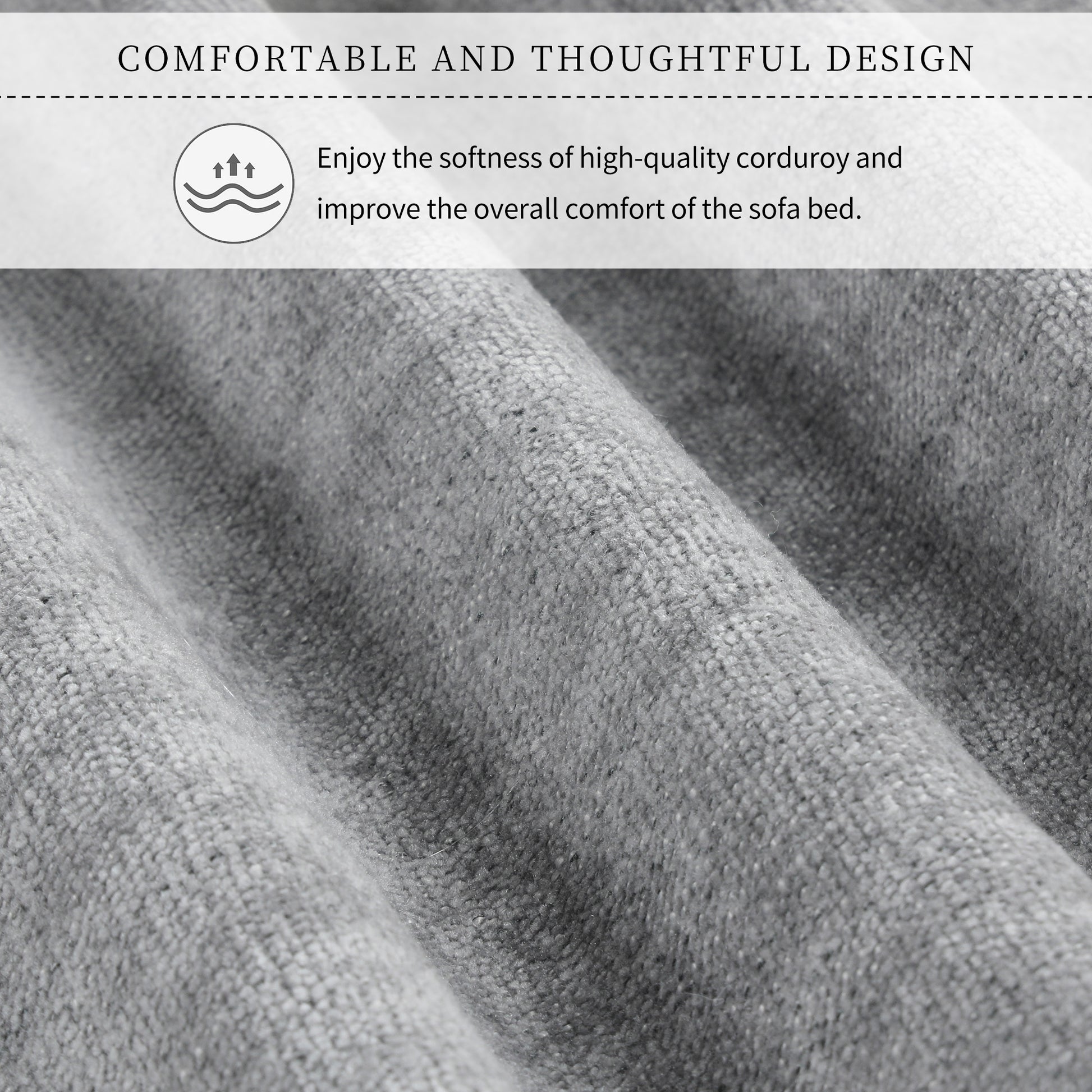 Convertible Soft Cushion Sofa Pull Bed ,For Two People To Sit On Gray Polyester