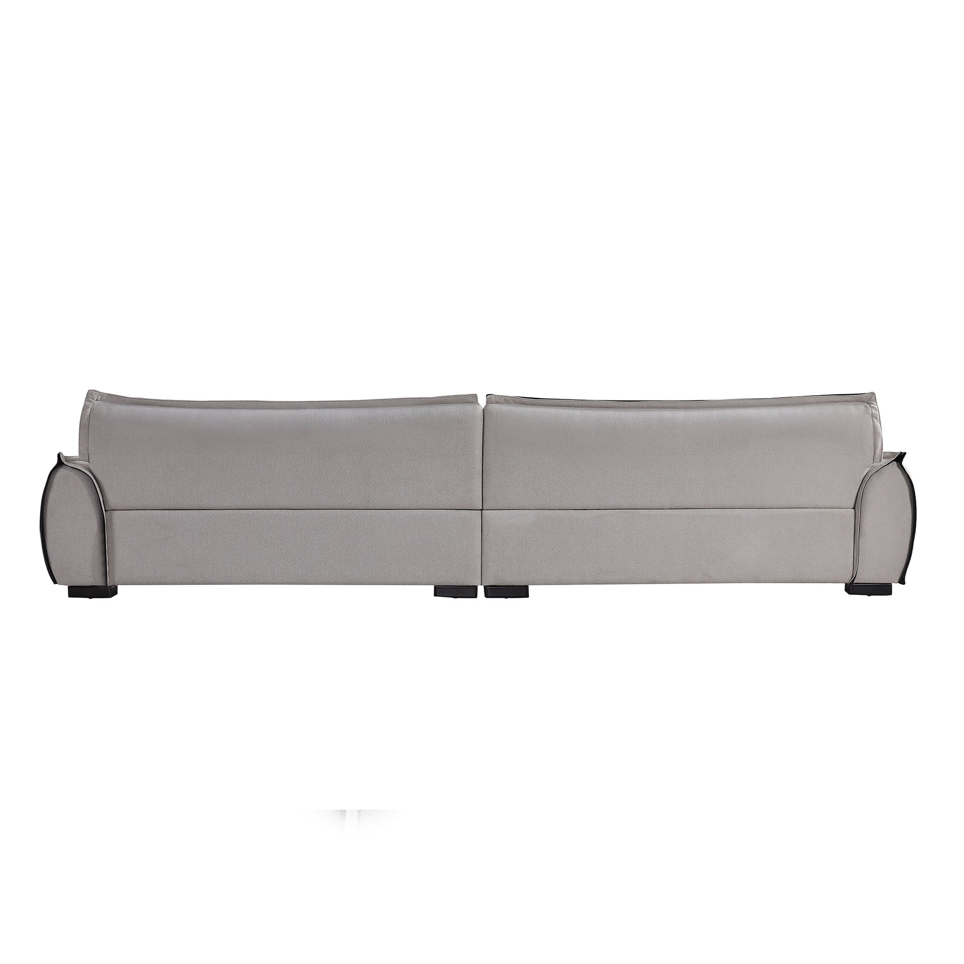 137.80" Chenille Sofa,4 Seater Modern Sofa Couch With Ottoman,Comfy Upholstered Sofa For Living Room Light Gray Wood Eucalyptus Chenille 4 Seat