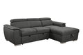 97 Inch Convertible Sectional Sofa With Storage Chaise, Adjustable Headrests, Contemporary L Shaped Sleeper Corner Sectional Sofa With A Pull Out Bed ,Gray Light Brown Wood Primary Living Space Heavy Duty Eucalyptus 3 Seat Gray Microfiber Soft Cushion