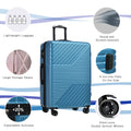 Hardshell Luggage Sets 3 Piece Double Spinner 8 Wheels Suitcase With Tsa Lock Lightweight 20''24''28'' Blue Abs