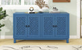 Large Storage Space Sideboard, 4 Door Buffet Cabinet With Pull Ring Handles For Living Room, Dining Room Navy Navy Mdf