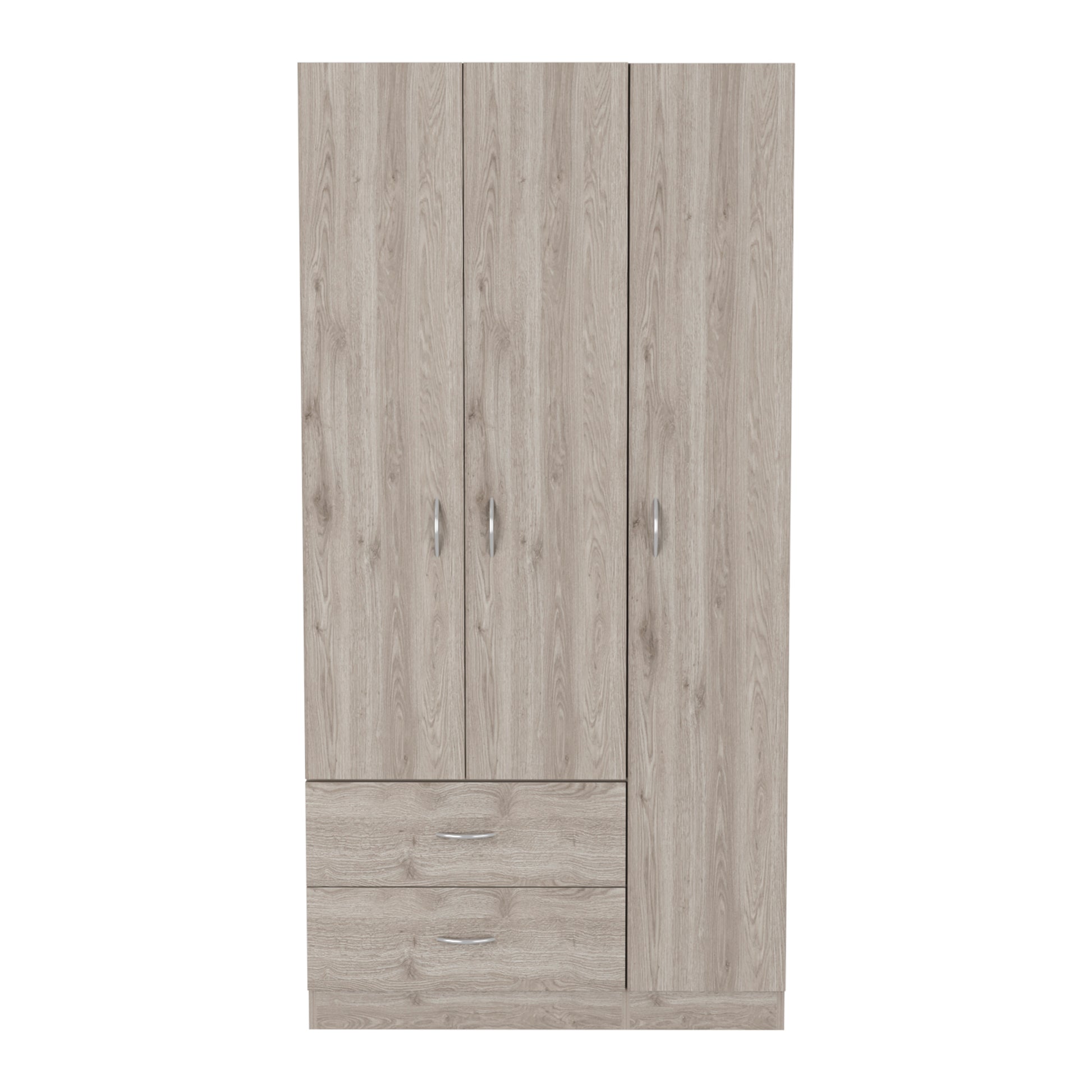 Three Door Armoire Clark, Bedroom, Light Gray Light Gray Particle Board Engineered Wood