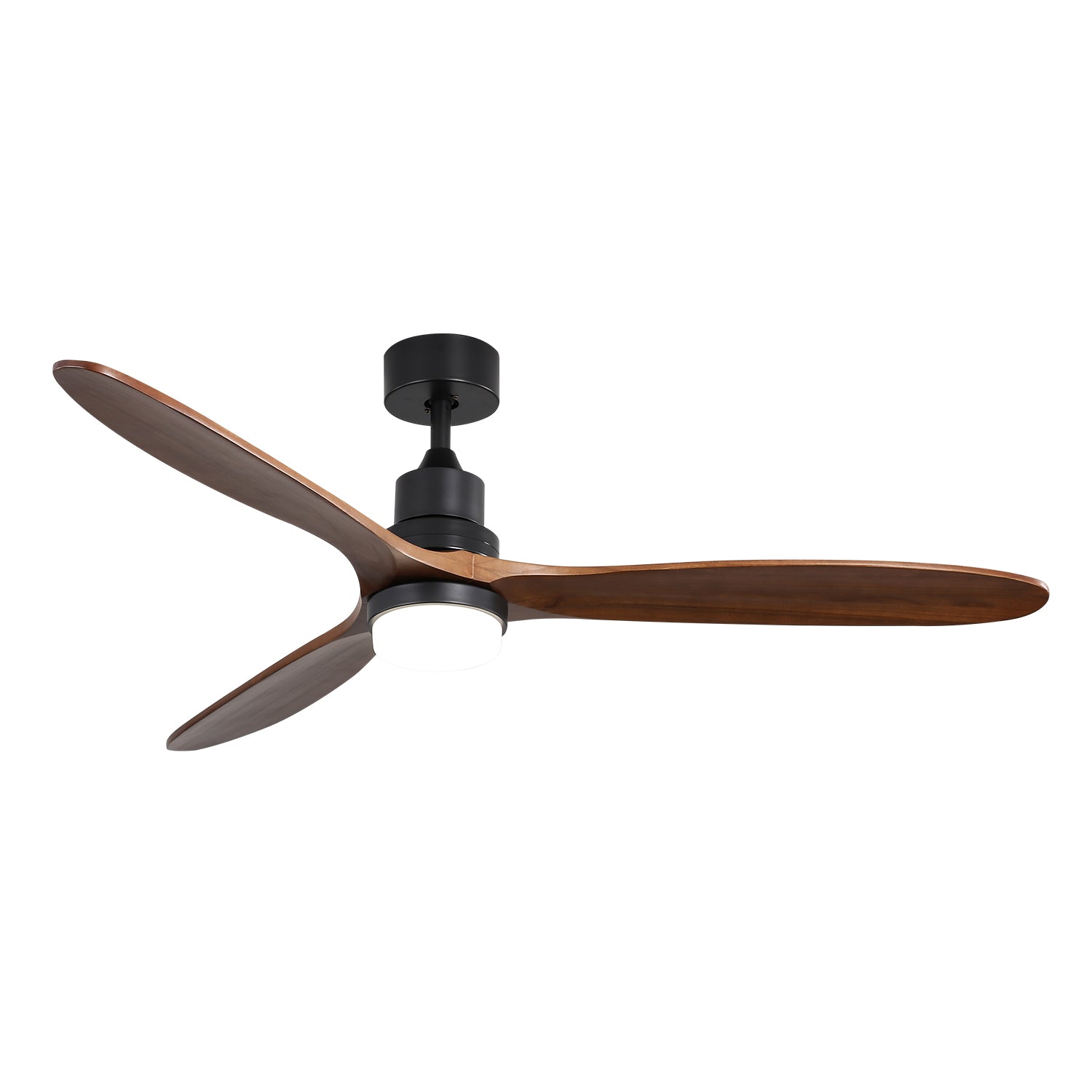 60 Inch S 3 Solid Wood Fan Blade Noiseless Reversible Motor Remote Control Black Metal & Wood