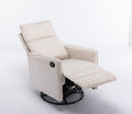 038 Cotton Linen Fabric Swivel Rocking Chair Glider Rocker Recliner Nursery Chair With Adjustable Back And Footrest For Living Room Indoor,Beige Beige Cotton Manual Handle Metal Primary Living Space Soft Tufted Back Modern Foam Cotton Linen