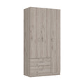 Three Door Armoire Clark, Bedroom, Light Gray Light Gray Particle Board Engineered Wood