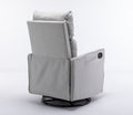 038 Cotton Linen Fabric Swivel Rocking Chair Glider Rocker Recliner Nursery Chair With Adjustable Back And Footrest For Living Room Indoor,Light Gray Light Gray Cotton Manual Handle Metal Primary Living Space Soft Tufted Back Modern Foam Cotton