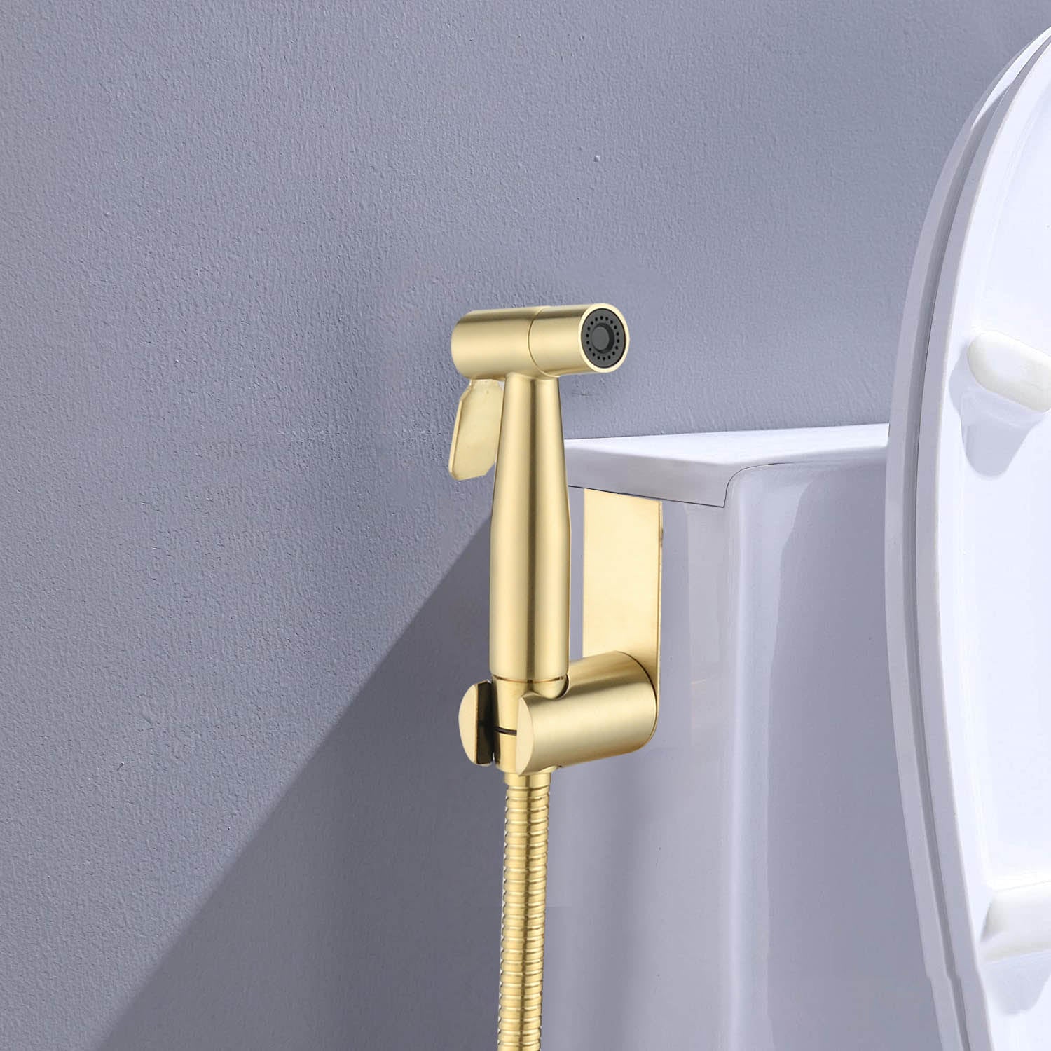 Bidet Sprayer For Toilet, Handheld Cloth Diaper Sprayer Brushed Gold Metal