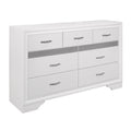 Modern Glam Dresser Of 7 Drawers White And Silver Glitter Hidden Jewelry Drawers Ball Bearing Glides Modern Wooden Bedroom Furniture Silver White Bedroom Contemporary,Modern Wood