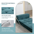 Folding Sofa Bed, Futon Sleeper Chair, Convertible Chair Floor Couch & Sleeping Mattress For Living Room, Guest Room, Home Office, Apartment, Small Space, Bed, Removable Back Cushion, Green, 1 Seat Green Chenille Primary Living Space Pillow Back Soft