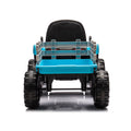 Ride On Tractor With Trailer,12V Battery Powered Electric Tractor Toy W Remote Control,Electric Car For Kids,Three Speed Adjustable,Power Display, Usb,Mp3 ,Bluetooth,Led Light,Two Point Safety Belt Blue Plastic