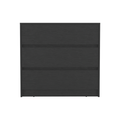 Lewes 2 Piece Bedroom Set, Dresser Armoire, Black Black Particle Board Engineered Wood