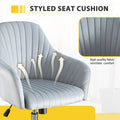 Accent Chair Modern Home Office Leisure Chair With Adjustable Velvet Height And Adjustable Casters Darkgrey Dark Grey Cotton Velvet
