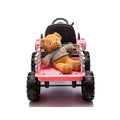 Ride On Tractor With Trailer,12V Battery Powered Electric Tractor Toy W Remote Control,Electric Car For Kids,Three Speed Adjustable,Power Display, Usb,Mp3 ,Bluetooth,Led Light,Two Point Safety Belt Pink Plastic