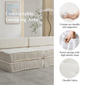 Folding Sofa Bed, Futon Sleeper Chair, Convertible Chair Floor Couch & Sleeping Mattress For Living Room, Guest Room, Home Office, Apartment, Small Space, Bed, Removable Back Cushion, White, 1 Seat White Chenille Primary Living Space Soft Pillow Back