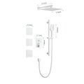 Shower System With Shower Head, Hand Shower, Slide Bar, Bodysprays, Shower Arm, Hose, Valve Trim, And Lever Handles White Wall Mounted Bathroom Brass