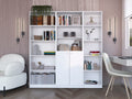 Platte 3 Piece Living Room Set With 3 Bookcases, White White Particle Board Engineered Wood