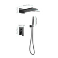 Wall Mounted Waterfall Rain Shower System Matte Black Brass