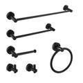 6 Piece Bathroom Towel Rack Set Wall Mount Matte Black Aluminium