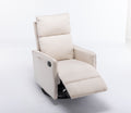 038 Cotton Linen Fabric Swivel Rocking Chair Glider Rocker Recliner Nursery Chair With Adjustable Back And Footrest For Living Room Indoor,Beige Beige Cotton Manual Handle Metal Primary Living Space Soft Tufted Back Modern Foam Cotton Linen