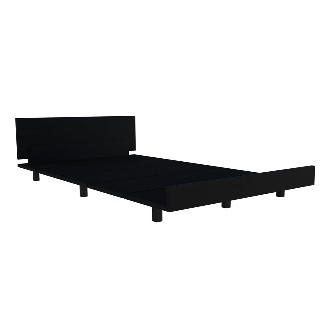 Twin Bed Base Cervants, Bedroom, Black Twin Black Particle Board Engineered Wood