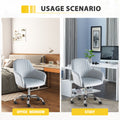 Accent Chair Modern Home Office Leisure Chair With Adjustable Velvet Height And Adjustable Casters Darkgrey Dark Grey Cotton Velvet