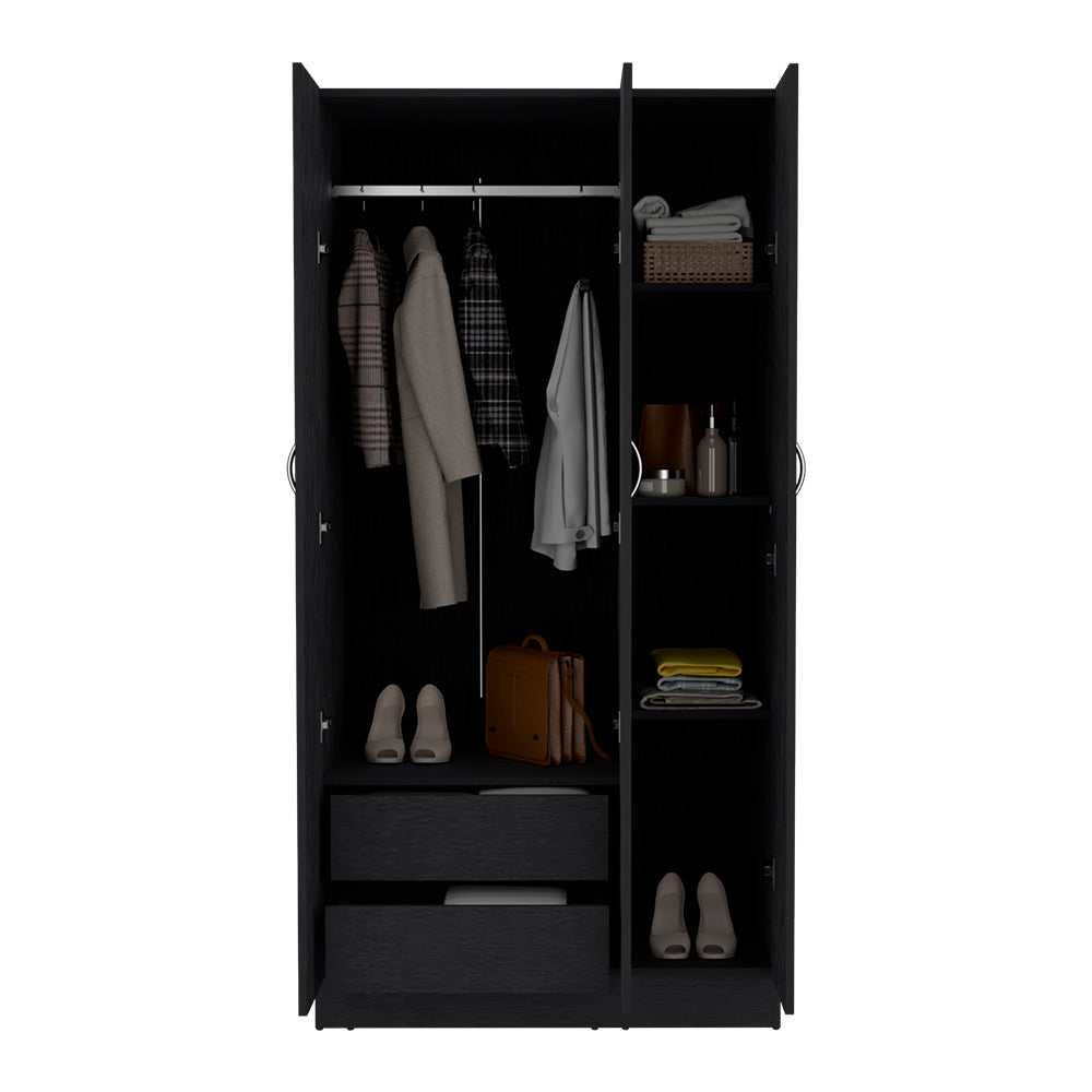 Wardrobe Erie, Bedroom, Black Black Particle Board Engineered Wood