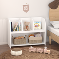 Kids Bookcase With 4 Compartments, Storage Book Shelf, Storage Display, Rack,Toy Organizer For Children'S Room, Playroom, Nursery White Mdf