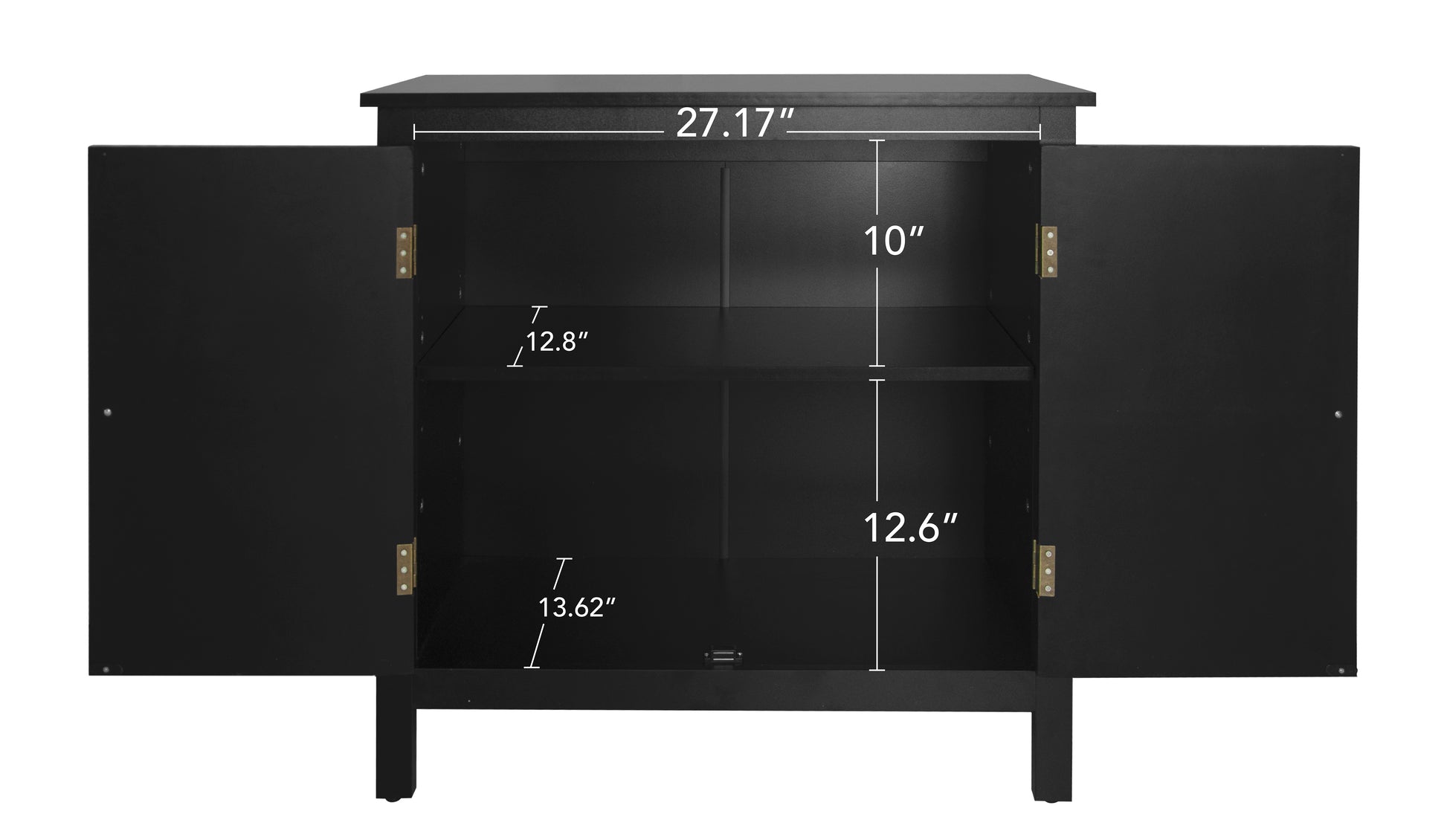 2 Door Cabinet, American Furniture, Suitable For Bedroom, Living Room, Study Black Mdf