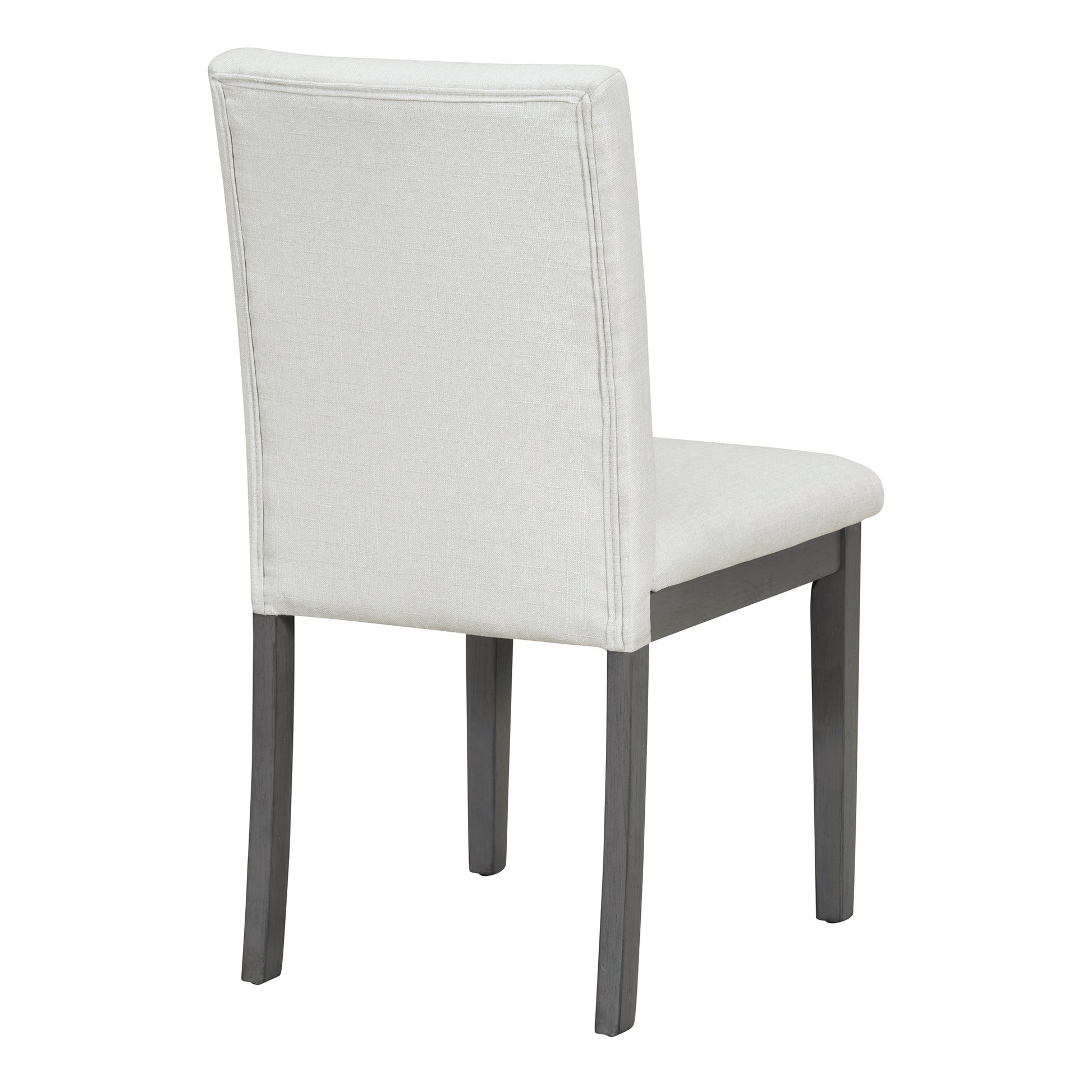 5 Piece Farmhouse Style Dining Table Set, Marble Sticker And Cross Bracket Pedestal Dining Table, And 4 Upholstered Chairs White Gray Upholstered Chair Wood White Gray Seats 4 Wood Dining Room Antique,Classic,Farmhouse Pedestal Round Dining Table With