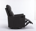 038 Cotton Linen Fabric Swivel Rocking Chair Glider Rocker Recliner Nursery Chair With Adjustable Back And Footrest For Living Room Indoor,Dark Gray Dark Gray Cotton Manual Handle Metal Primary Living Space Soft Tufted Back Modern Foam Linen