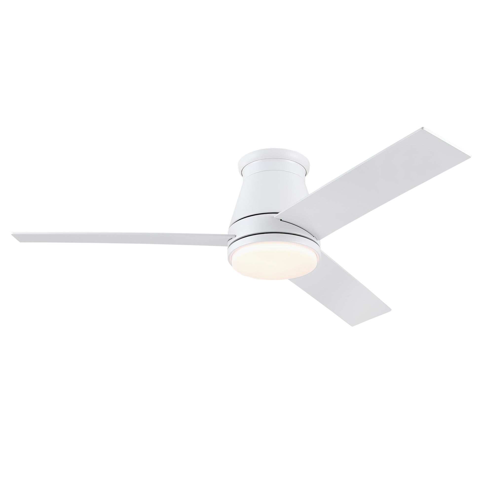 48" White Blades Lowe Profile Ceiling Fans With Light White American Traditional,Modern Plywood