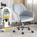 Accent Chair Modern Home Office Leisure Chair With Adjustable Velvet Height And Adjustable Casters Darkgrey Dark Grey Cotton Velvet