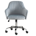 Accent Chair Modern Home Office Leisure Chair With Adjustable Velvet Height And Adjustable Casters Darkgrey Dark Grey Cotton Velvet