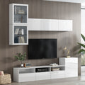 High Gloss Tv Stand With Large Storage Space, Media Console For Tvs Up To 78