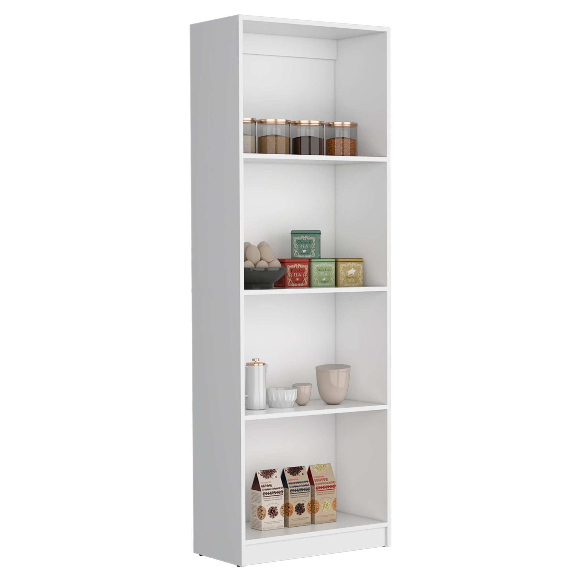 Utah 3 Piece Living Room Set With 3 Bookcases, White White Particle Board Engineered Wood