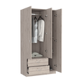 Three Door Armoire Clark, Bedroom, Light Gray Light Gray Particle Board Engineered Wood