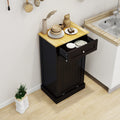 One Drawers And One Compartment Tilt Out Trash Cabinet Kitchen Trash Cabinet Black Black Mdf