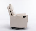 038 Cotton Linen Fabric Swivel Rocking Chair Glider Rocker Recliner Nursery Chair With Adjustable Back And Footrest For Living Room Indoor,Beige Beige Cotton Manual Handle Metal Primary Living Space Soft Tufted Back Modern Foam Cotton Linen