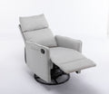 038 Cotton Linen Fabric Swivel Rocking Chair Glider Rocker Recliner Nursery Chair With Adjustable Back And Footrest For Living Room Indoor,Light Gray Light Gray Cotton Manual Handle Metal Primary Living Space Soft Tufted Back Modern Foam Cotton