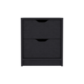 Stockley 3 Piece Bedroom Set, Nightstand Dresser Dresser, Black Black Particle Board Engineered Wood