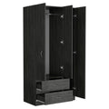 Three Door Armoire Clark, Bedroom, Smokey Oak White Multicolor Particle Board Engineered Wood