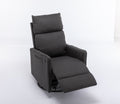 038 Cotton Linen Fabric Swivel Rocking Chair Glider Rocker Recliner Nursery Chair With Adjustable Back And Footrest For Living Room Indoor,Dark Gray Dark Gray Cotton Manual Handle Metal Primary Living Space Soft Tufted Back Modern Foam Linen