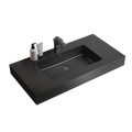 Bb02 36 109, Integrated Engineered Quartz Basin Without Drain And Faucet, Matte Black Color Matt Black Quartz